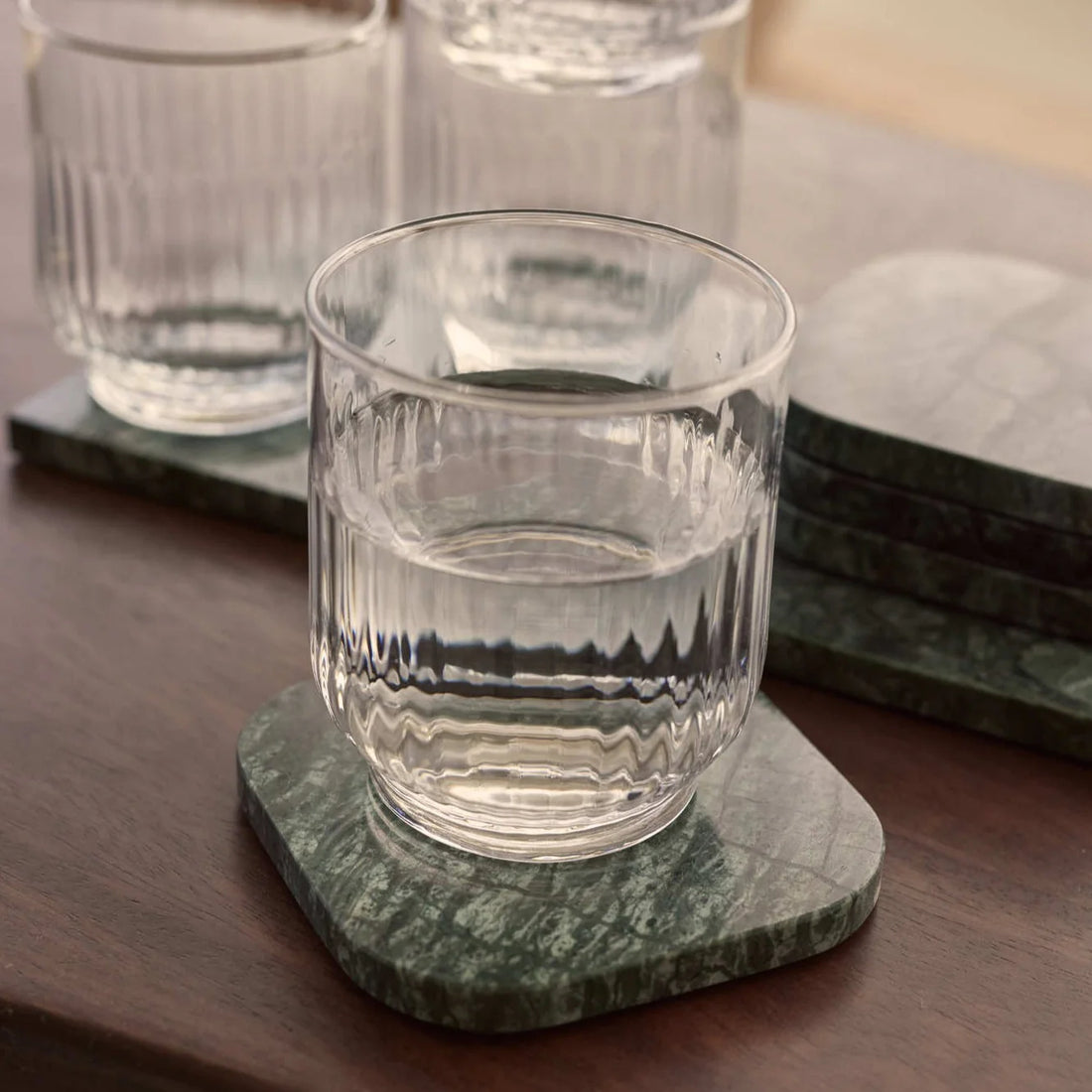 MOOISA Marble Coasters – Green (Set of 4)