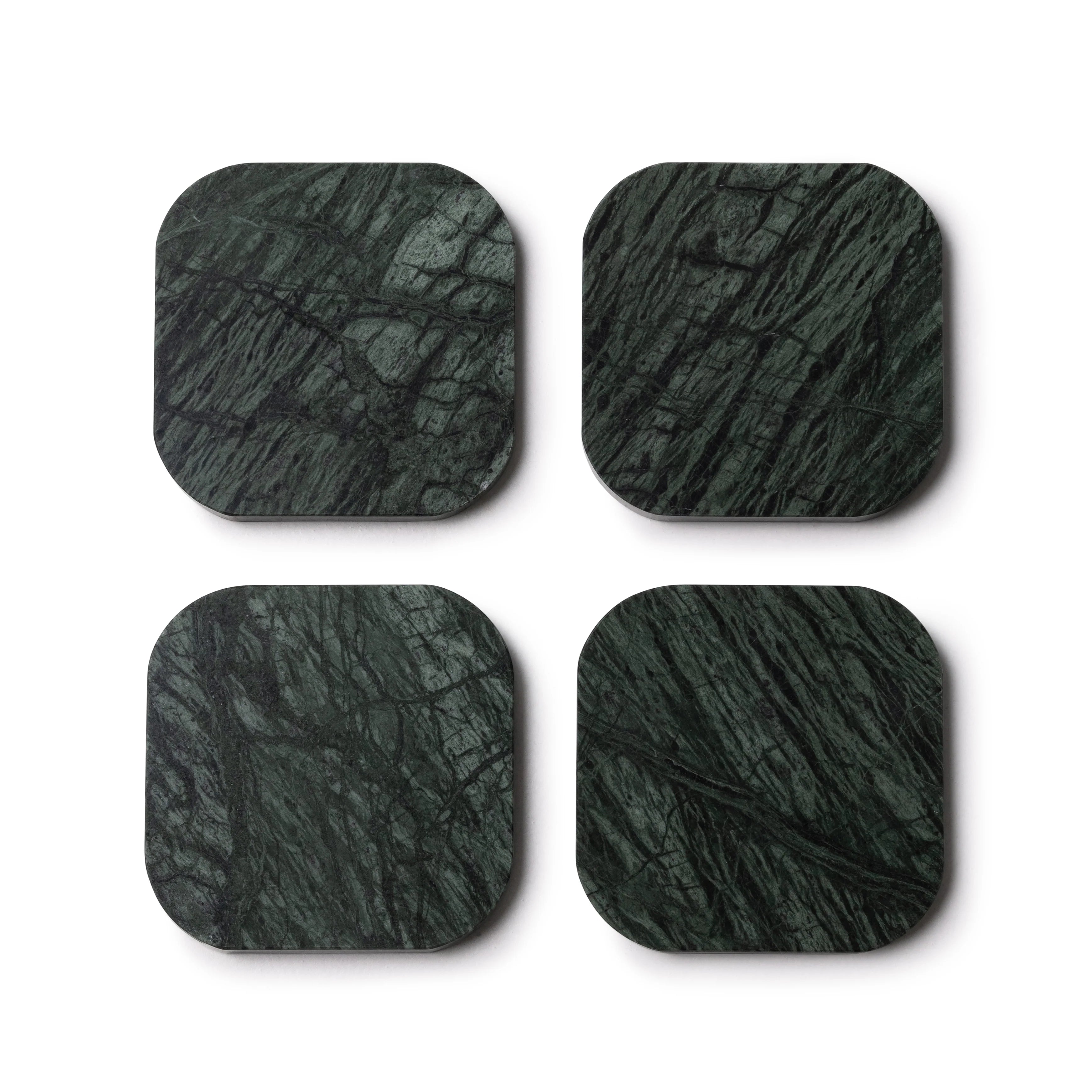 MOOISA Marble Coasters – Green (Set of 4)