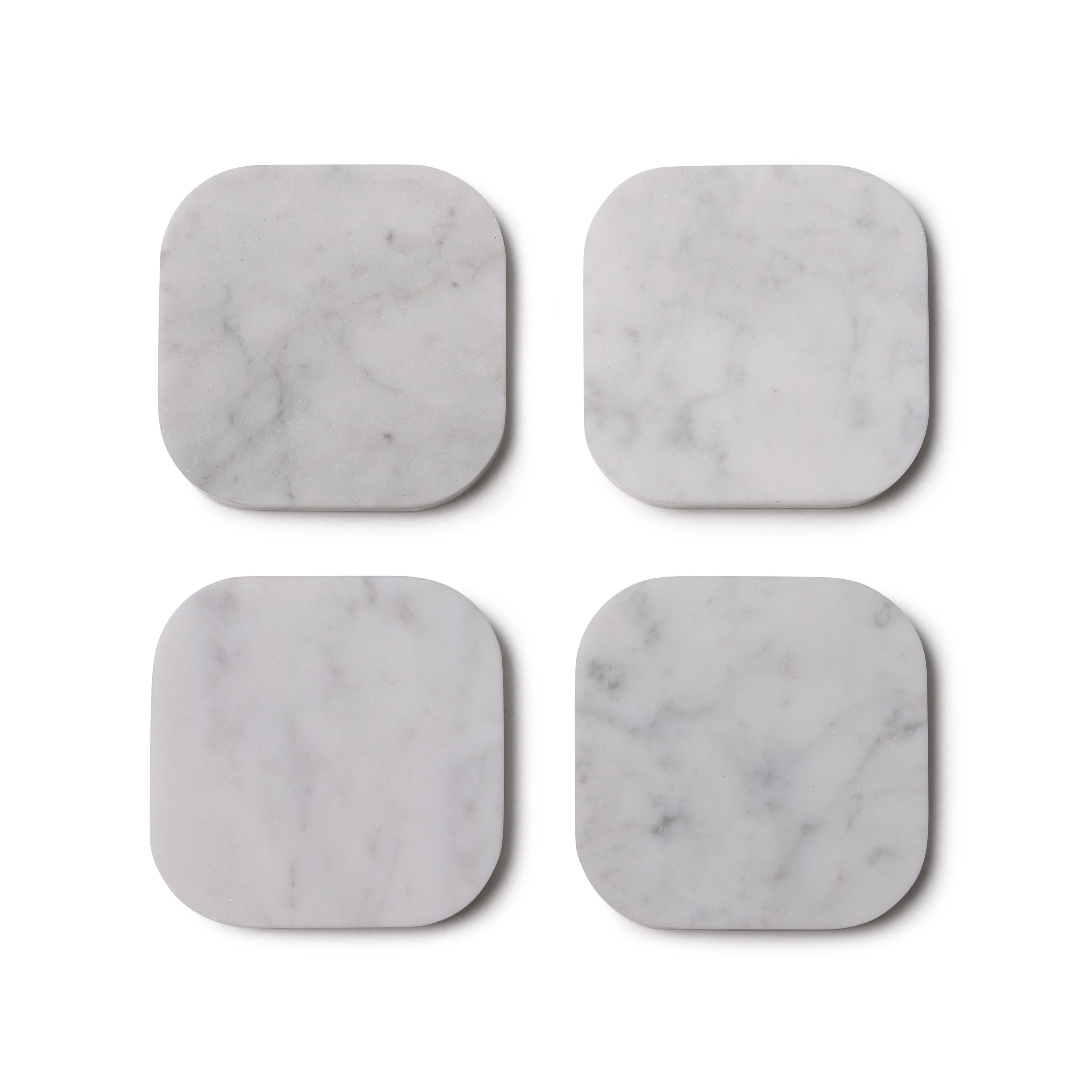 MOOISA Marble Coasters – White (Set of 4)