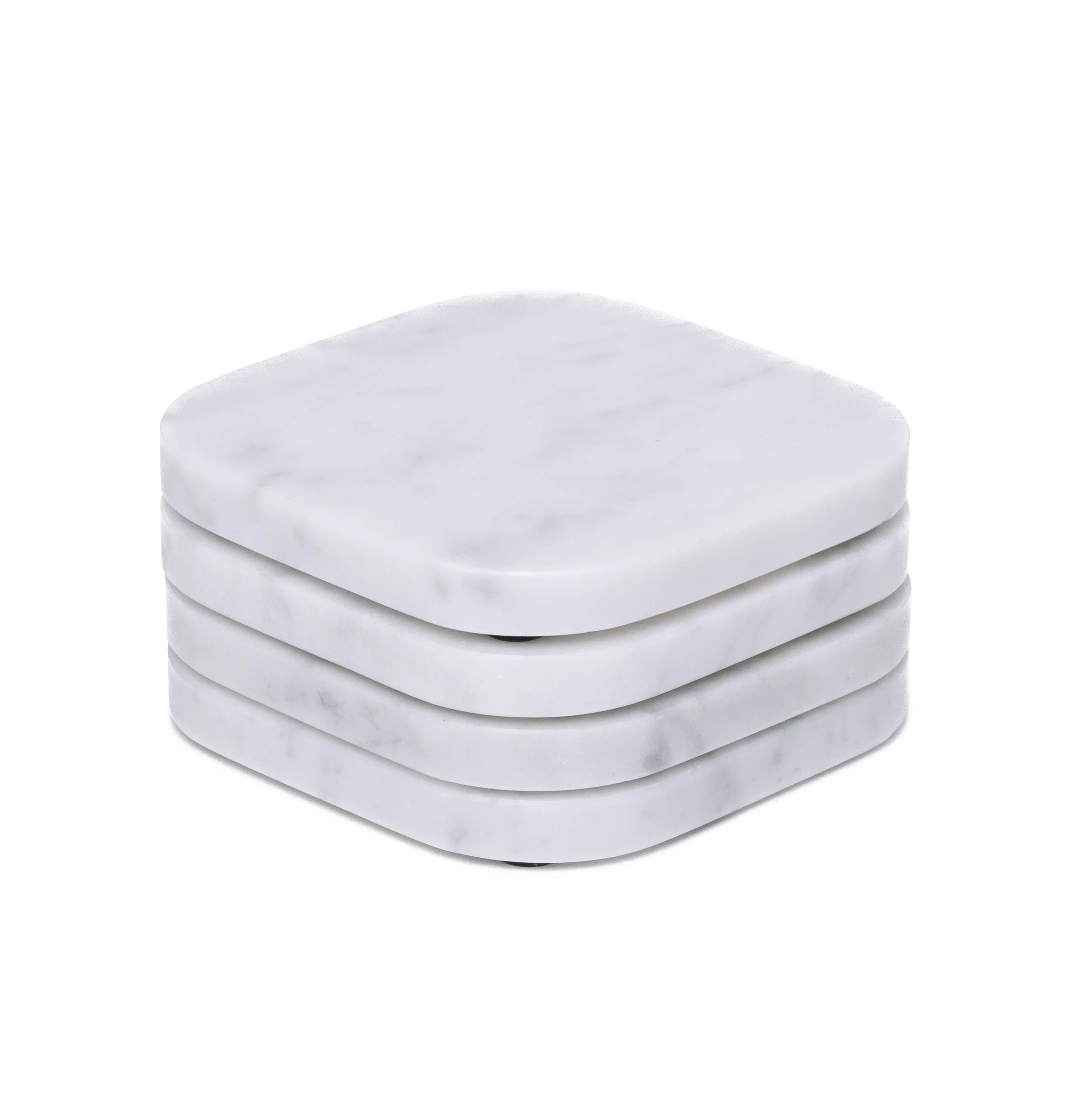 MOOISA Marble Coasters – White (Set of 4)