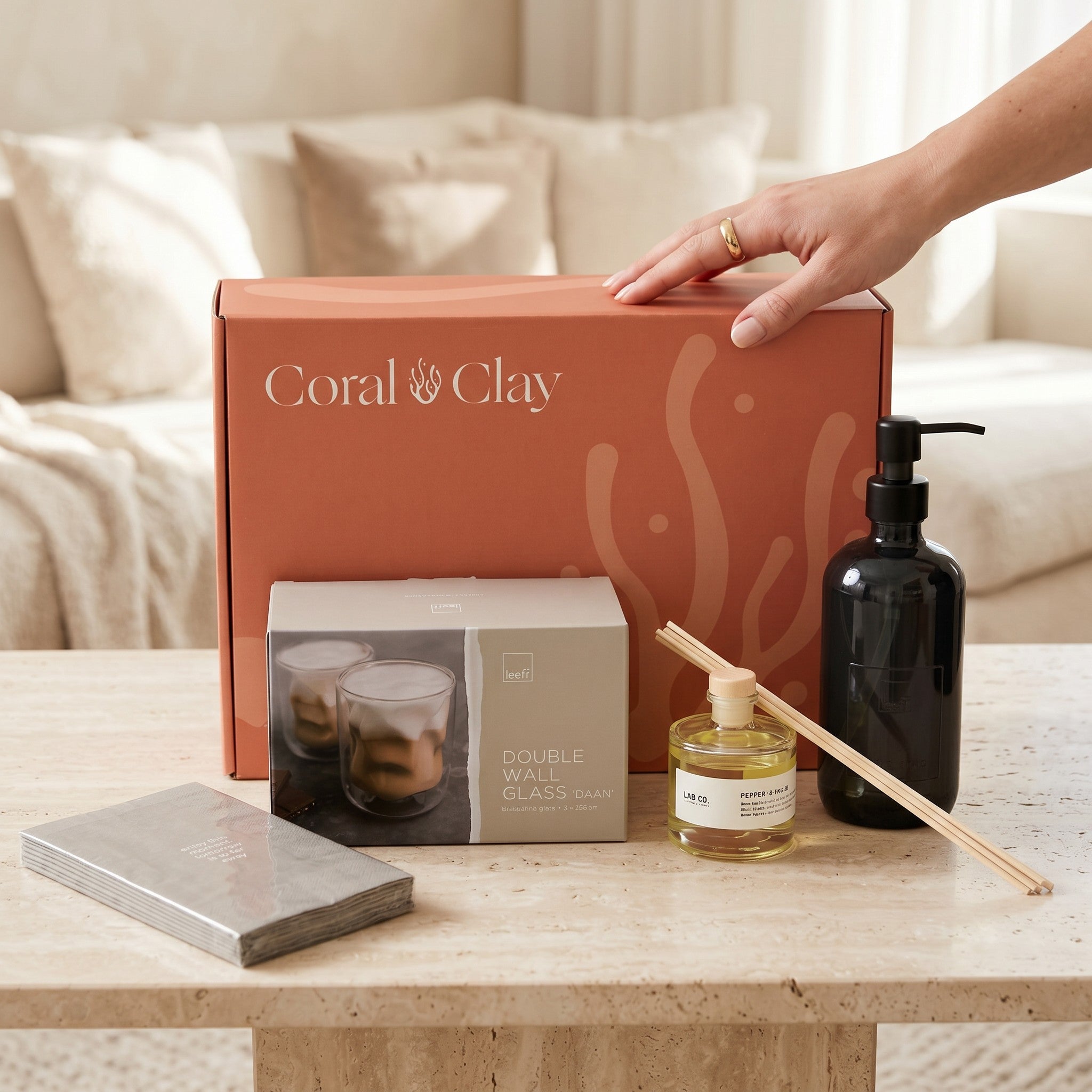 Home Haven Signature Giftbox — diffuser, glazen & handzeep