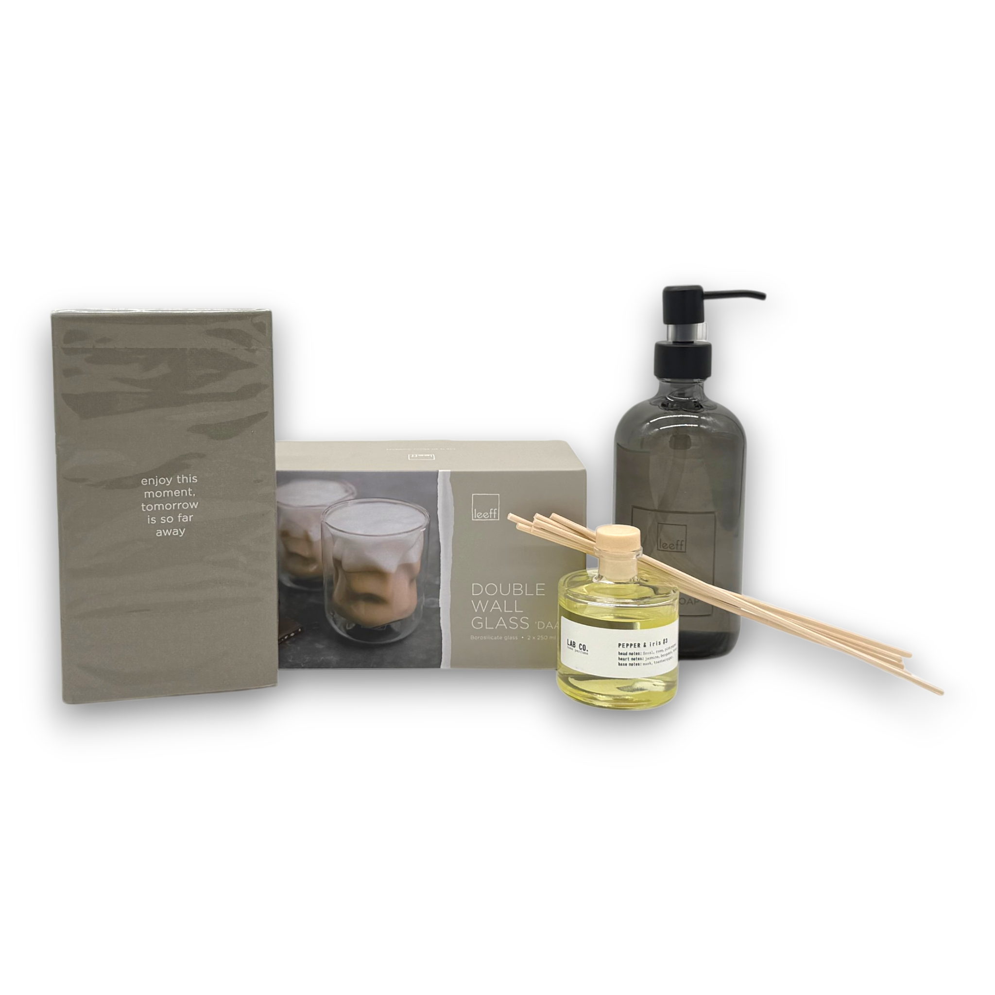 Home Haven Signature Cadeau — Diffuser, Glazen & Handzeep