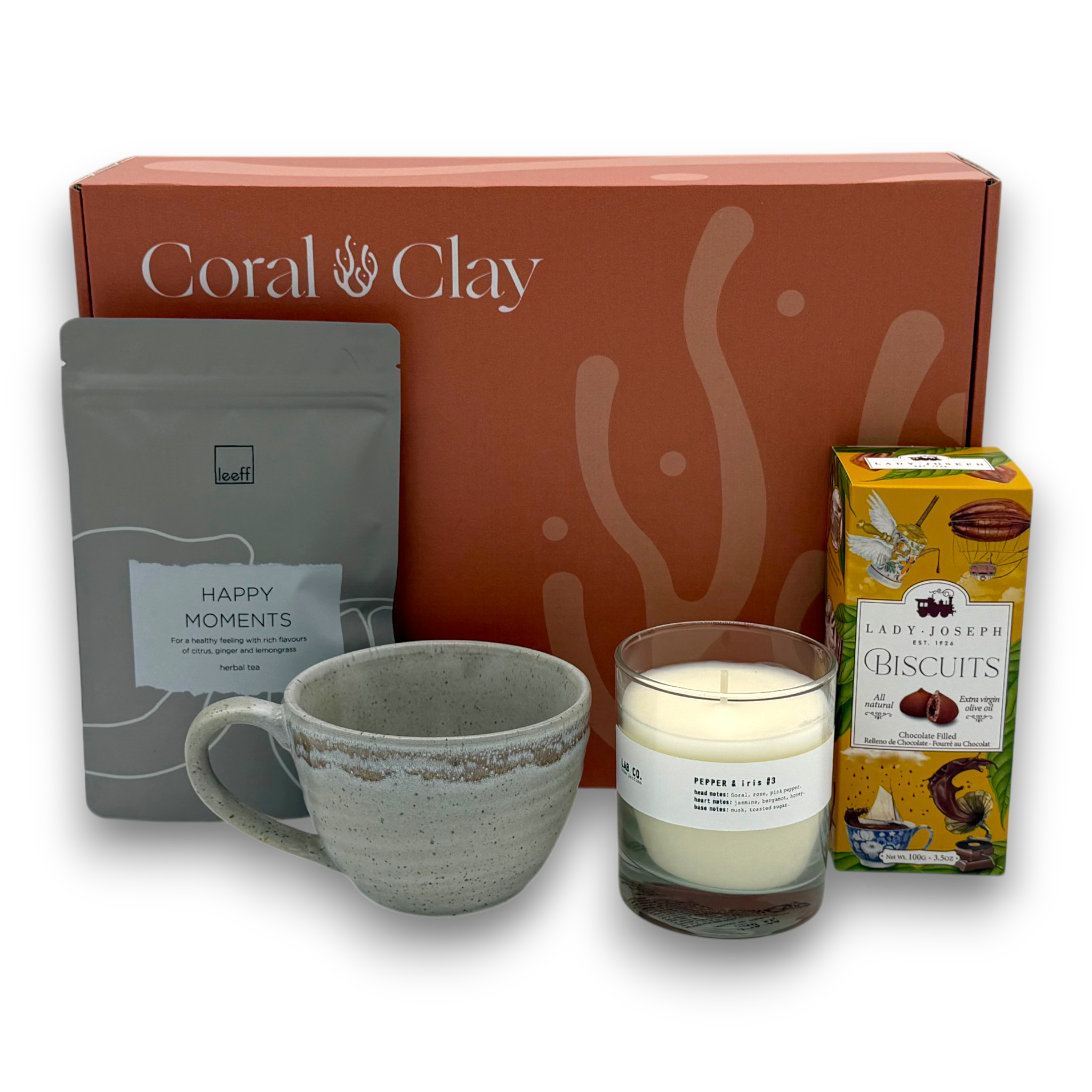 Tea Time Signature Gift Cadeaupakket — Kaars & Koekjes