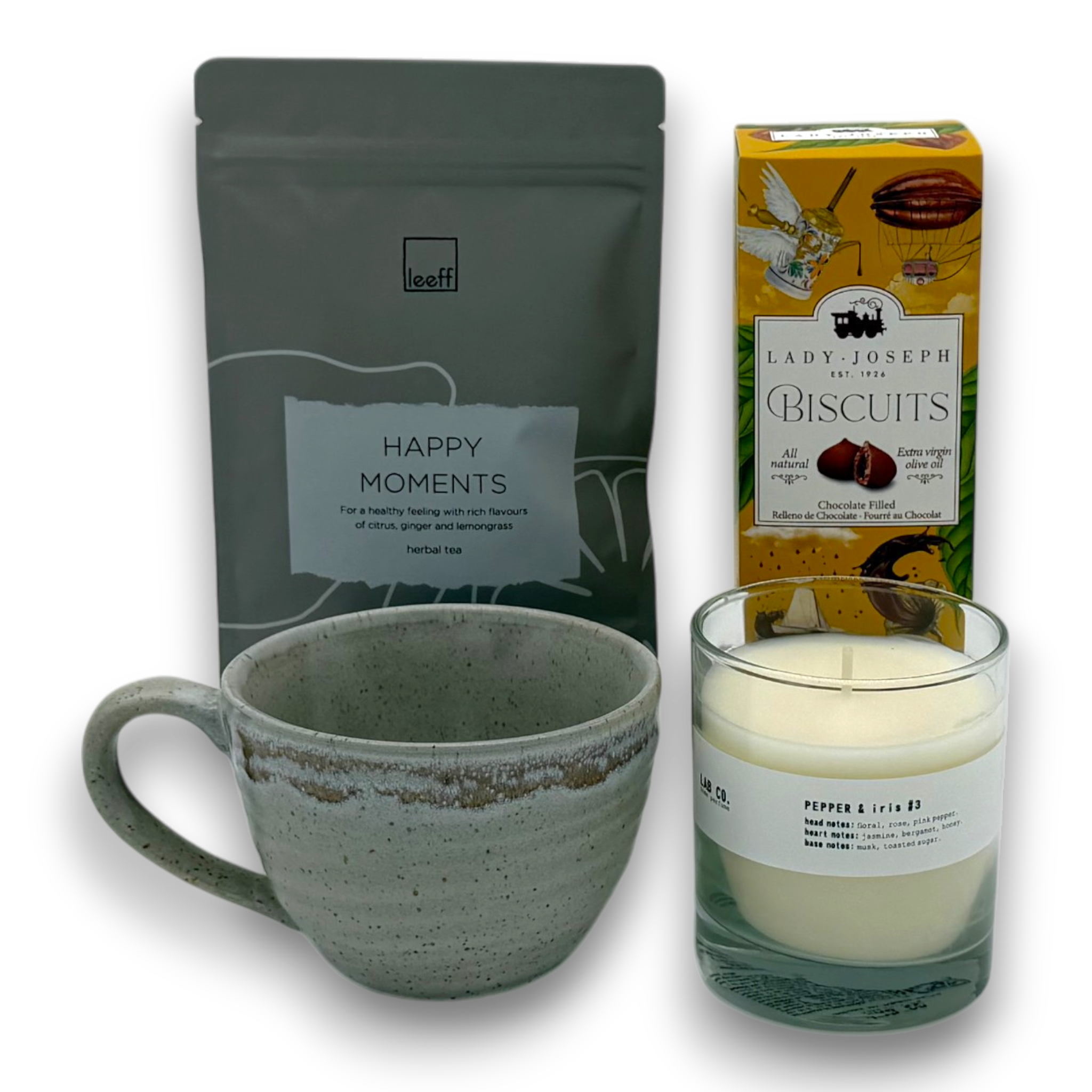 Tea Time Signature Gift Cadeaupakket — Kaars & Koekjes