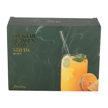Cocktail Glasses with Straw – Set of 2