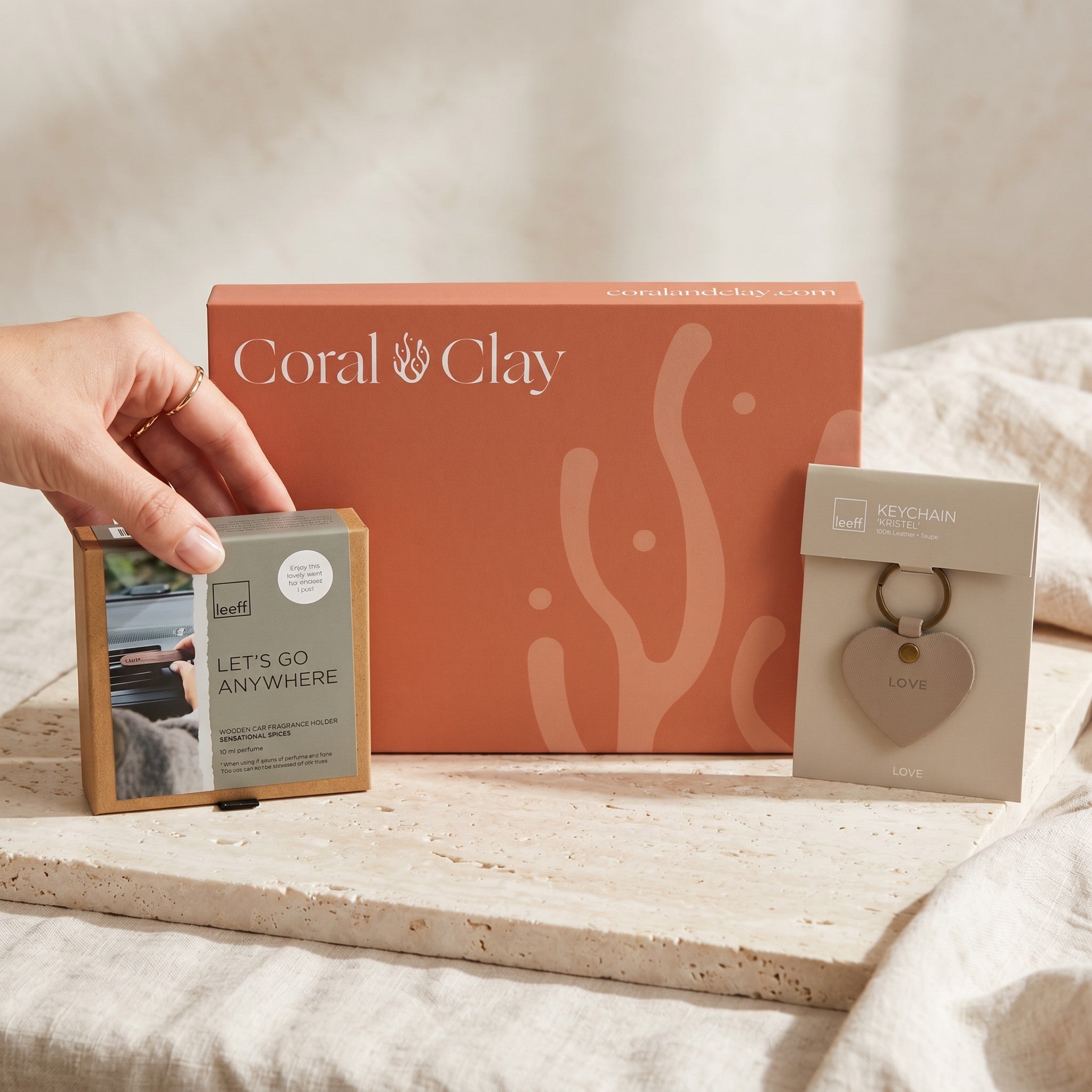 On-The-Go Letterbox Gift — Keychain & Car Scent