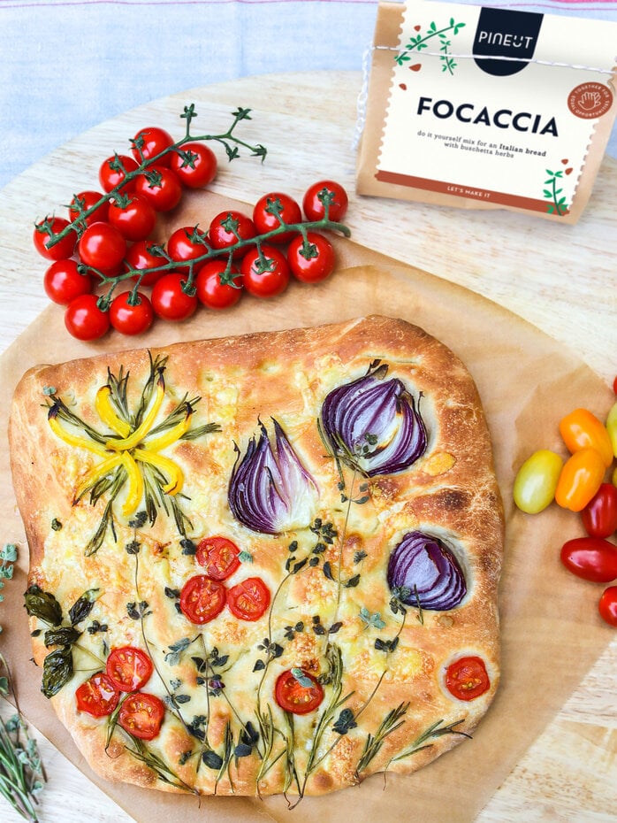 Pineut Focaccia Bakmix – Tomaten Bruschetta