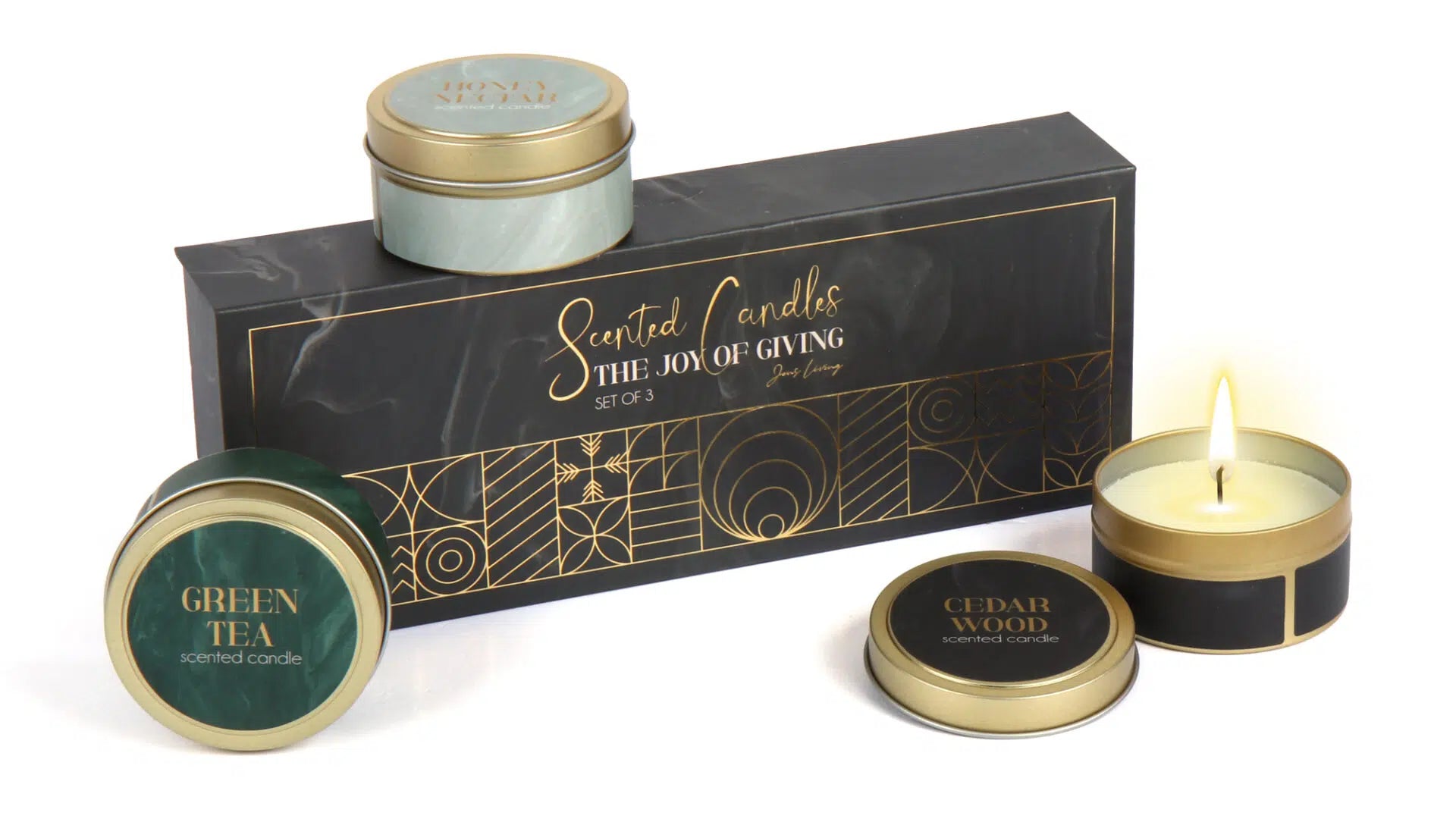 Geurkaarsen – The Joy of Giving (set van 3)