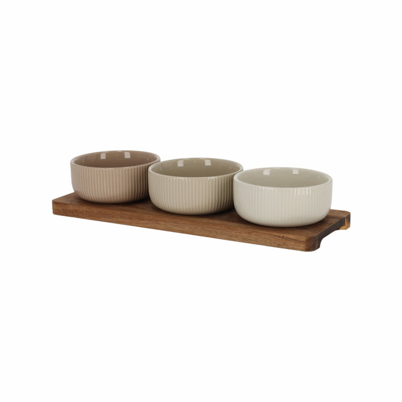 Serving Board with Bowls – Set of 3