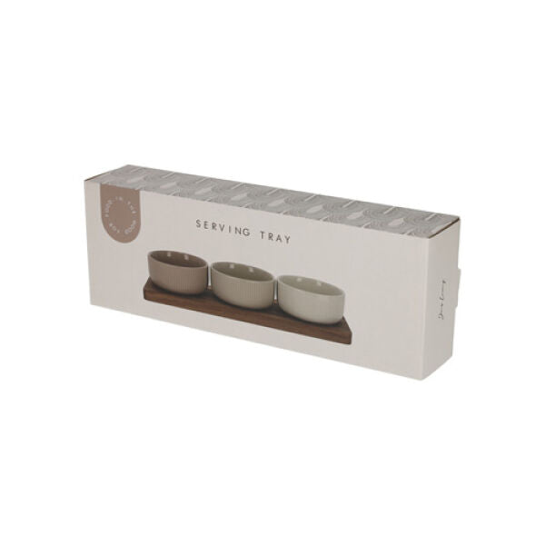 Serving Board with Bowls – Set of 3